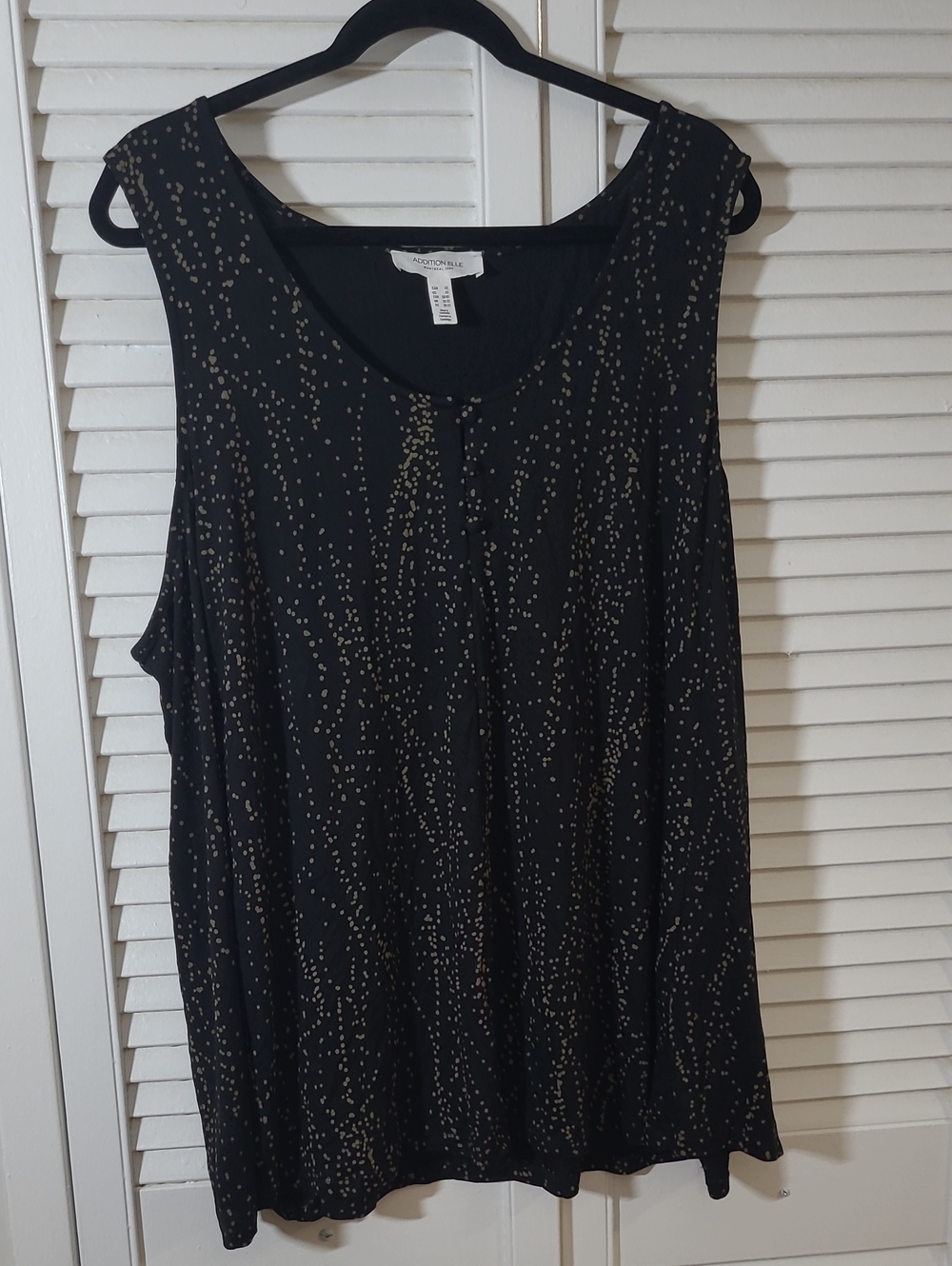 Addition Elle Black Tank with Gold Dot Print